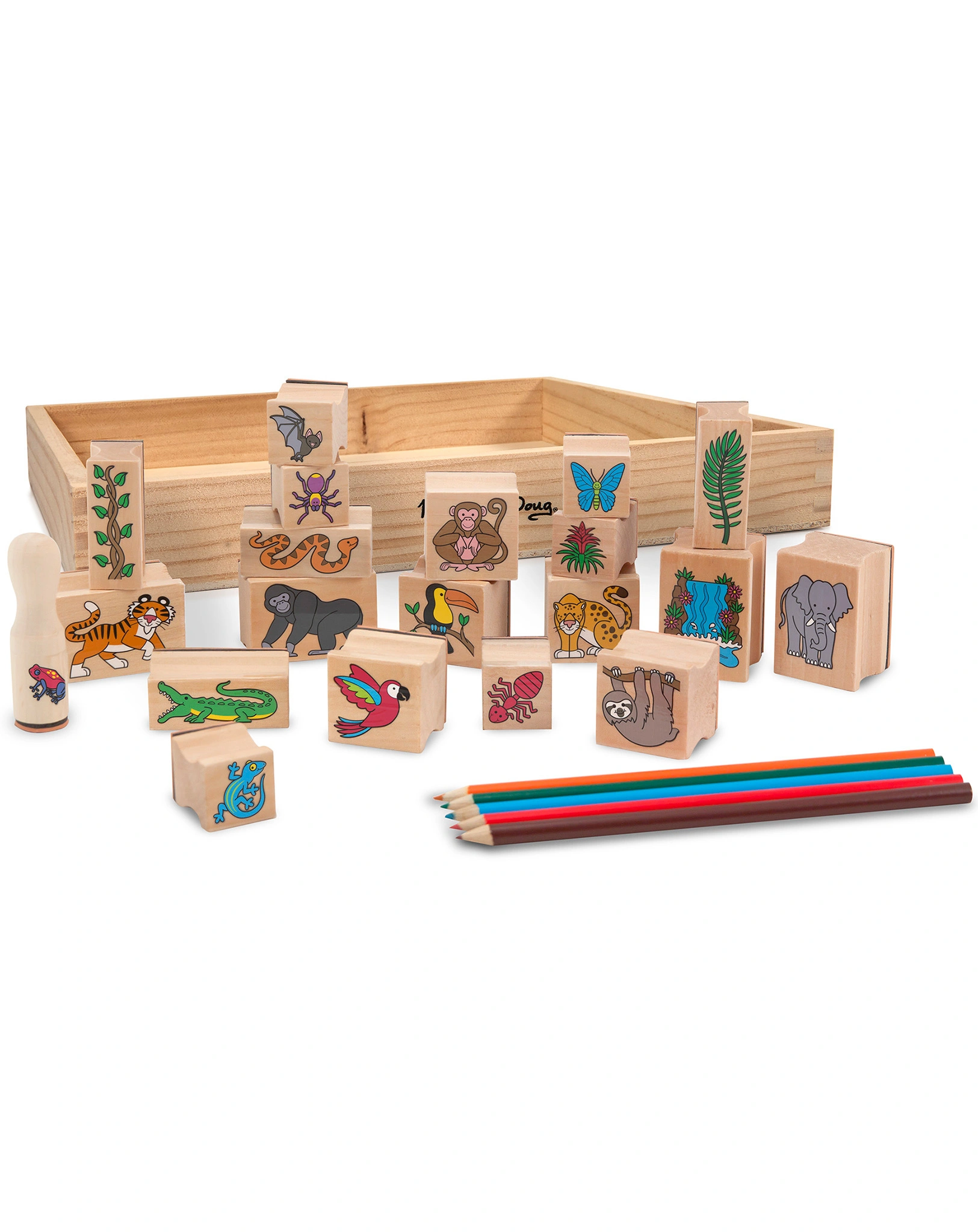 Stempel-Set REGENWALD aus Holz
