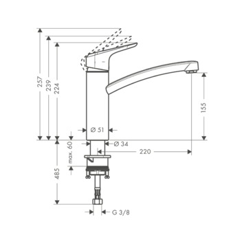 Hansgrohe Keukenkraan Ecos M 1-greeps