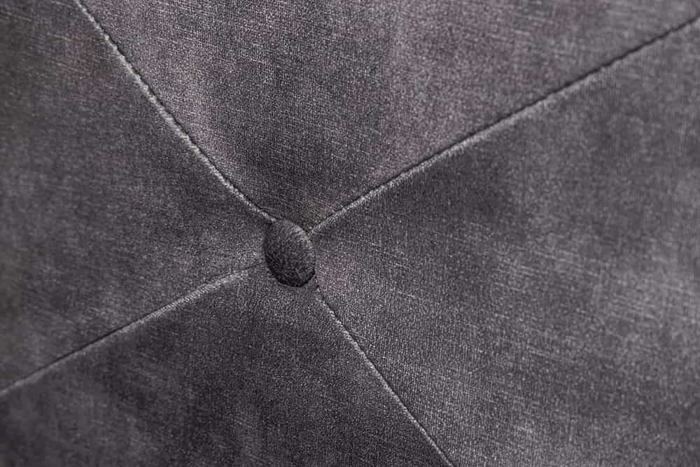 Chesterfield Bettbank EXTRAVAGANCIA 140cm grau Samt mit Stauraum