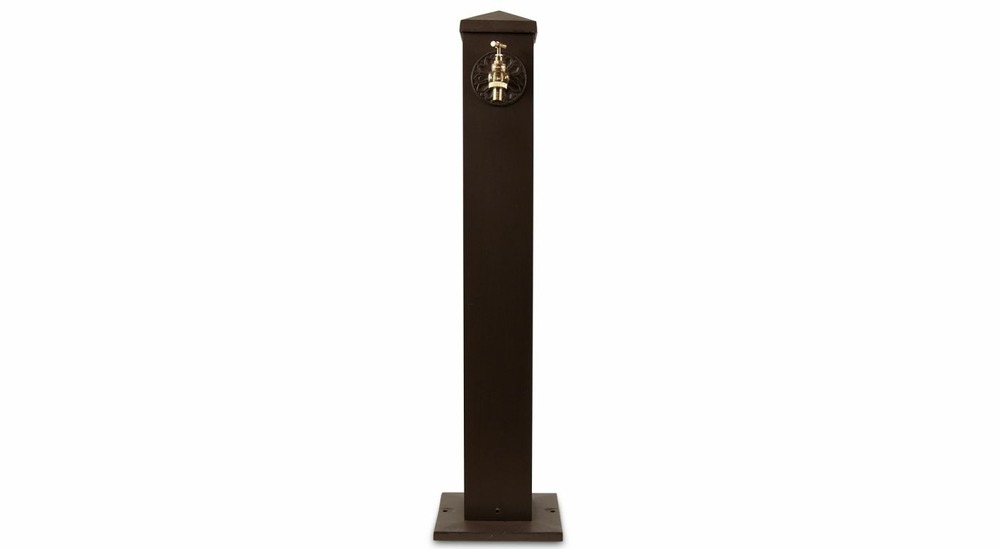 Fontaine de jardin aluminium marron 22.5x22.5x91cm