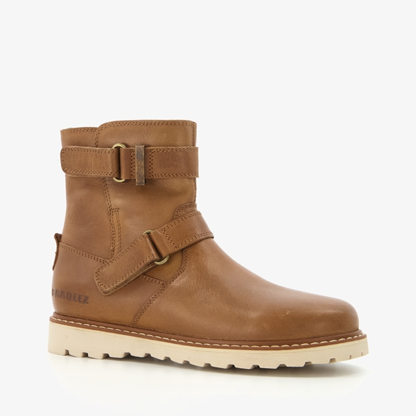 Braqeez leren jongens boots cognac/bruin