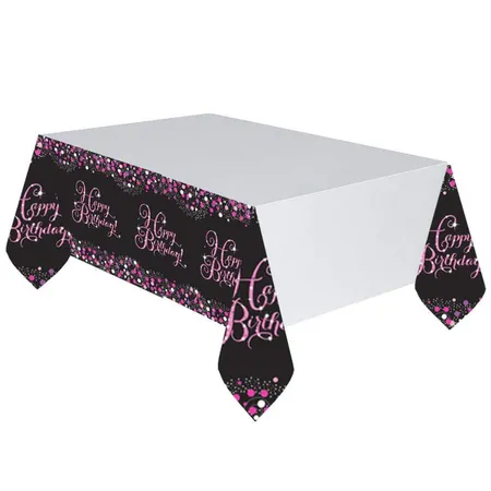 amscan Tischdecke Happy Birthday Sparkling Celebration pink