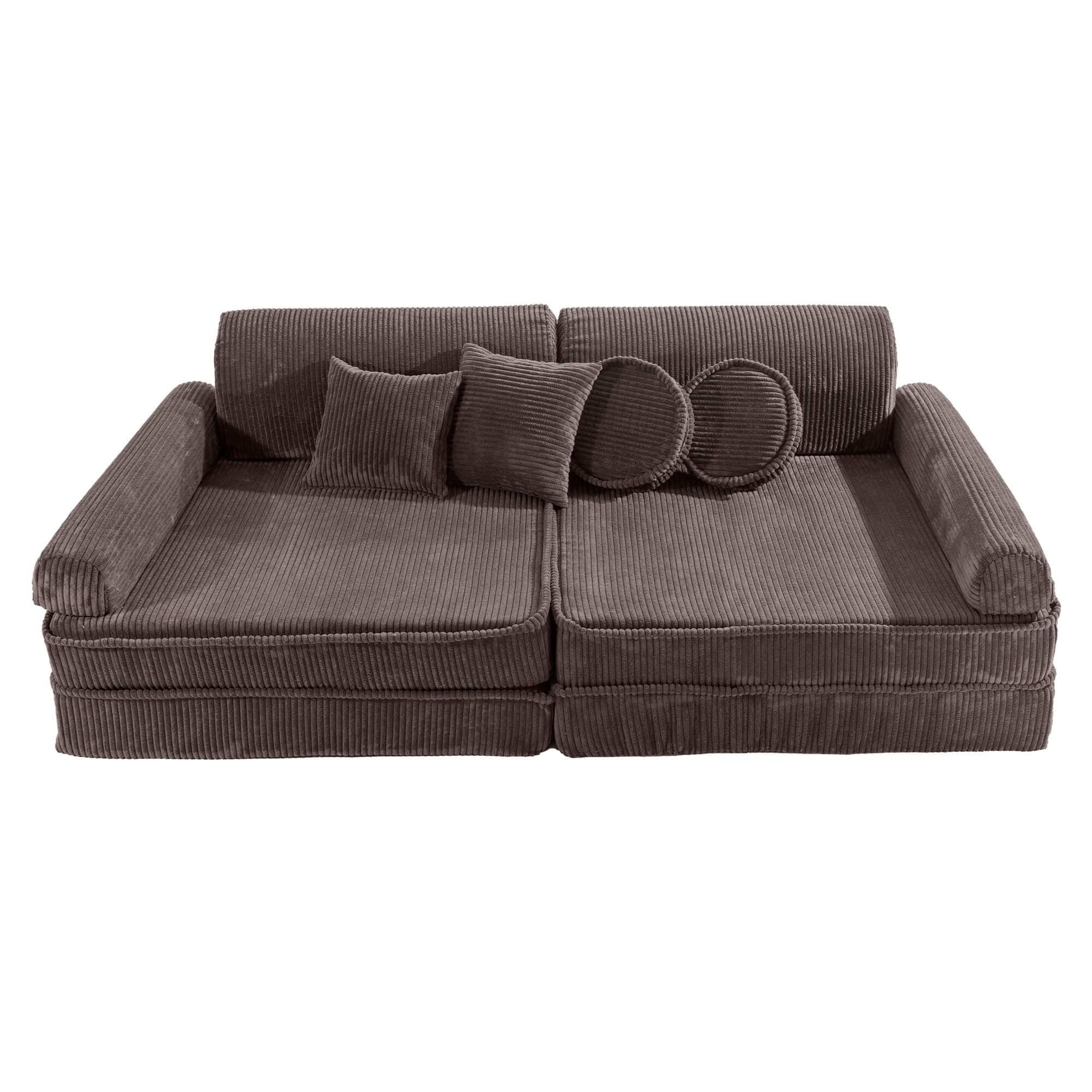 MeowBaby Premium Spielsofa Cord Ziegelrot