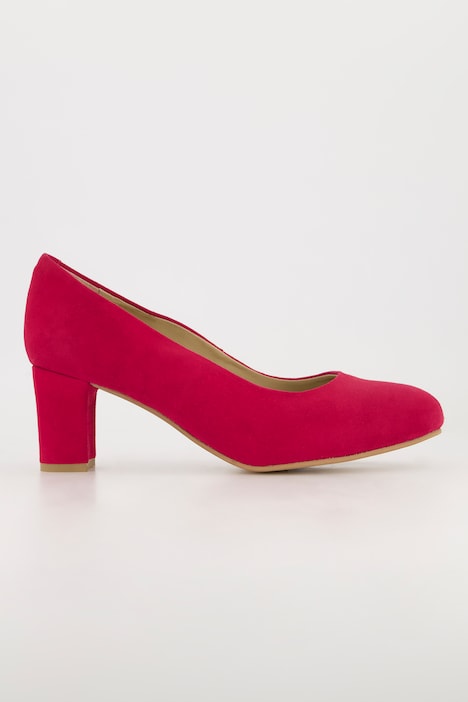 Leder-Pumps, Veloursleder, Wellenschnitt, Weite H