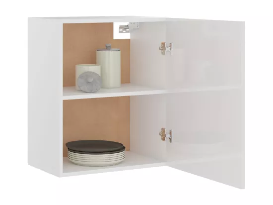 Armoire suspendue Blanc brillant 50x31x60 cm Bois d'ingénierie