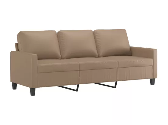 Canapé à 3 places avec repose-pieds Cappuccino 180cm Similicuir