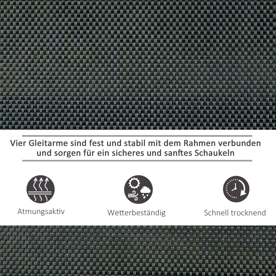 Outsunny Schaukelbank 3-Sitzer schwarz
