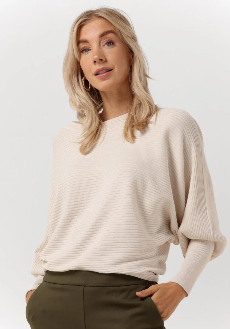 SUMMUM witte summum trui boat neck sweater