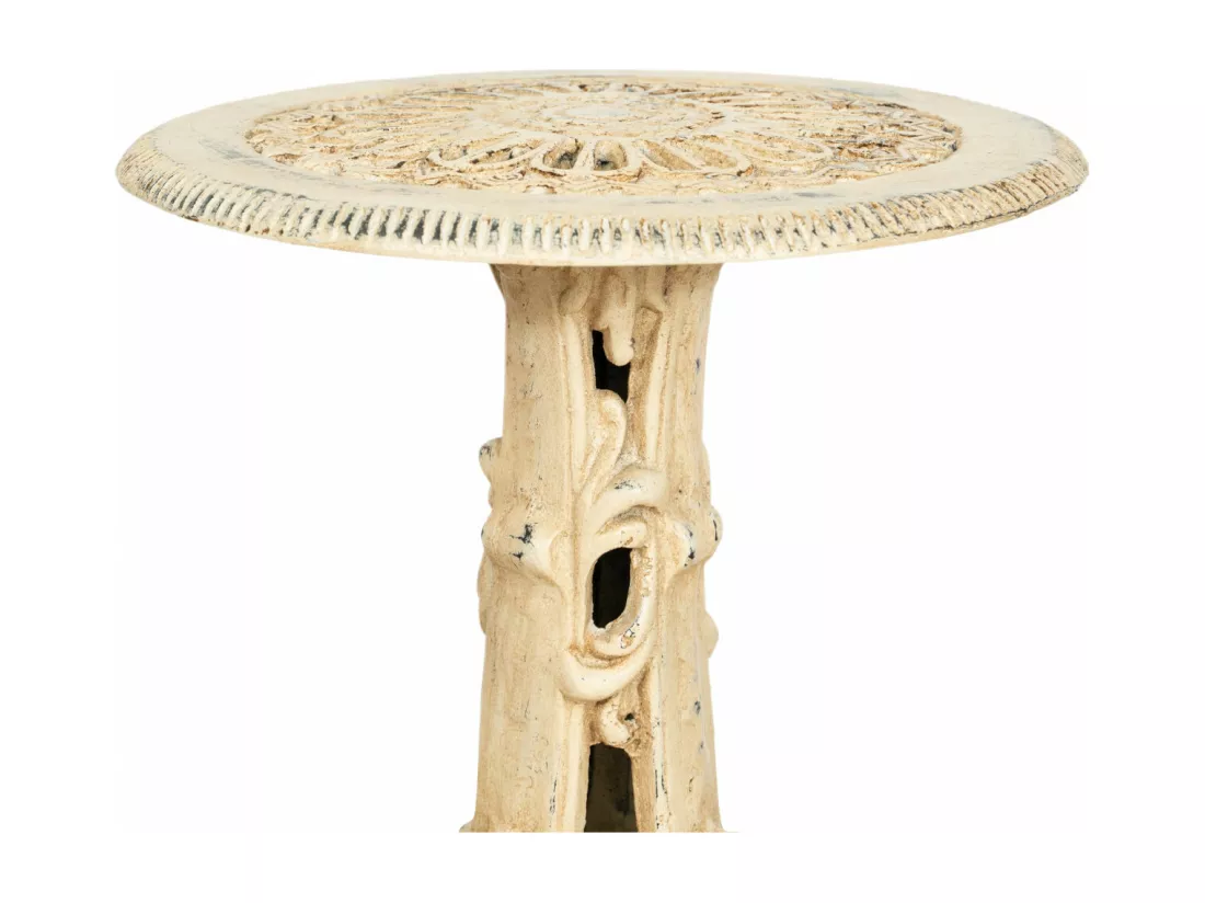 BISCOTTINI Support de Pot de Fleurs - Fonte avec Finition Argent Antique - Porte-Plante - Pot d'Intérieur et d'Extérieur - Jardinière - Jardin - Salon - Salle à Manger - Présentoir - Décoratif - 36x36x53 cm