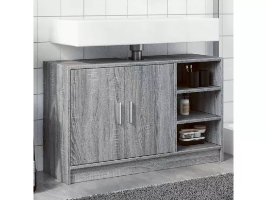 Armoire d'évier sonoma gris 90x29x55 cm bois d'ingénierie