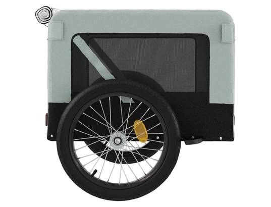 VIDAXL - Remorque de vélo pour chien gris et noir tissu oxford et fer