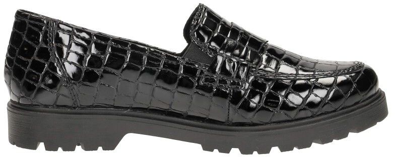 Rieker Mocassin zwart croco lak