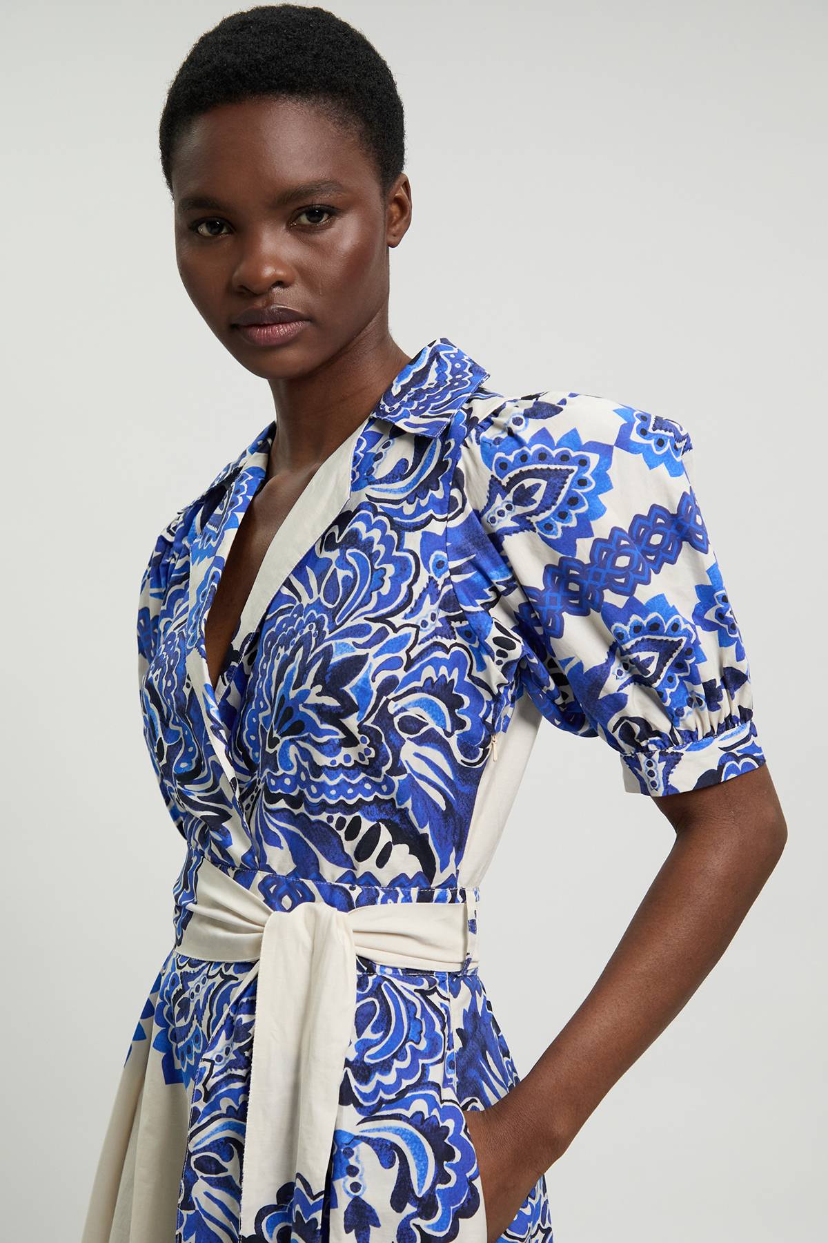 KarenMillen Robe Midi En Popeline De Coton À Imprimé Carreaux