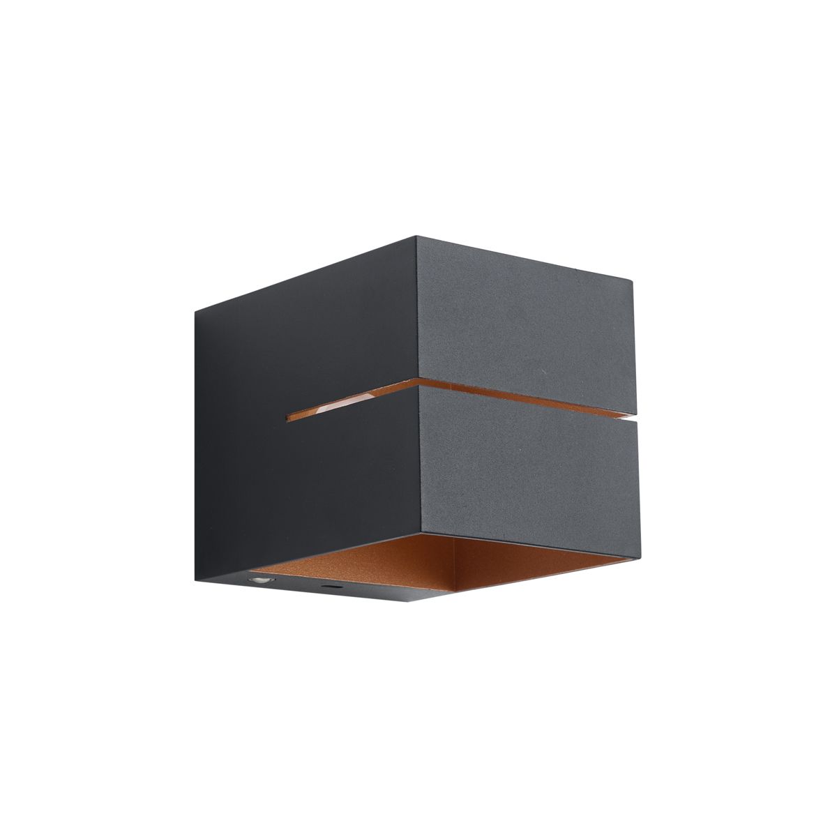 Moderne wandlamp zwart met gouden binnenkant incl. LED en touch dimmer oplaadbaar - Joris Groove