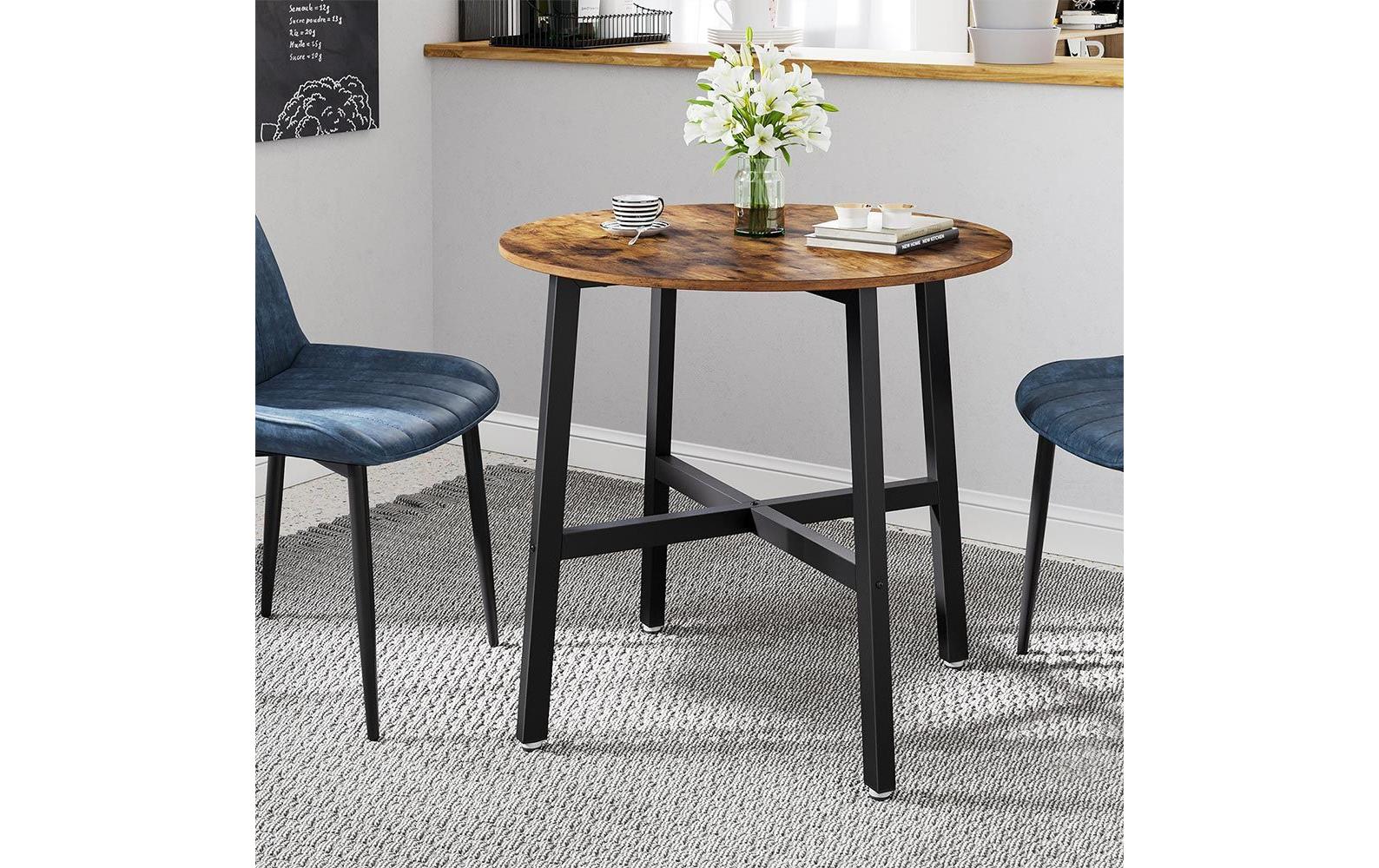 Tisch rund 80 x 75 cm, Braun/Schwarz<br>Küchentisch