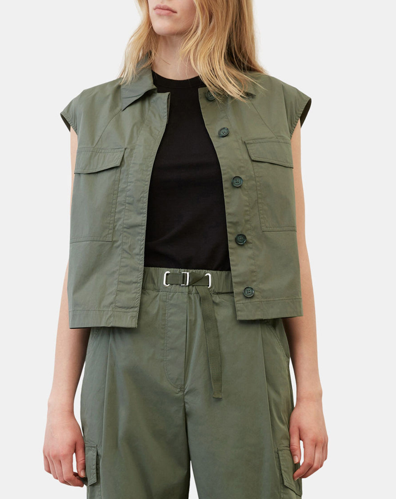 Marc O'Polo Veste sans manches Mini Explore kaki