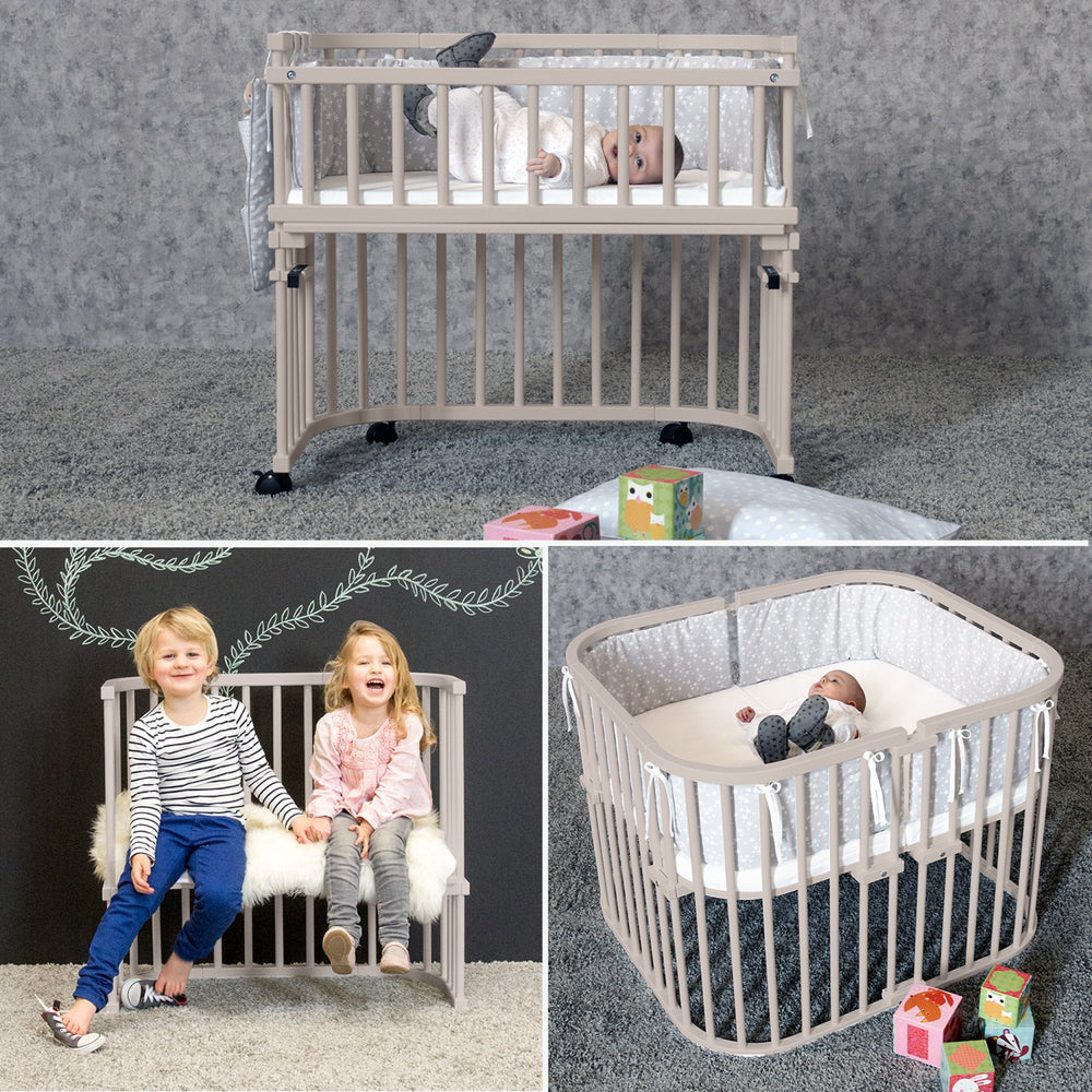 Køb babybay® Bedside Crib Beige Varnished Boxspring Xxl Co-Sleeper Babyseng