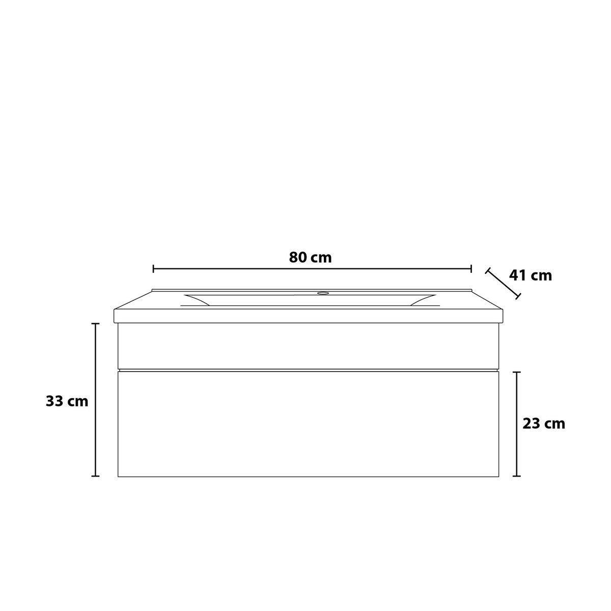 Home Deluxe - Badkamermeubelset - WANGEROOGE BIG Wood - klein - incl. wastafel en complete accessoires - Wastafelmaat: ca. 80 cm | Badkamermeubel Wastafelmeubel Badkamermeubelset