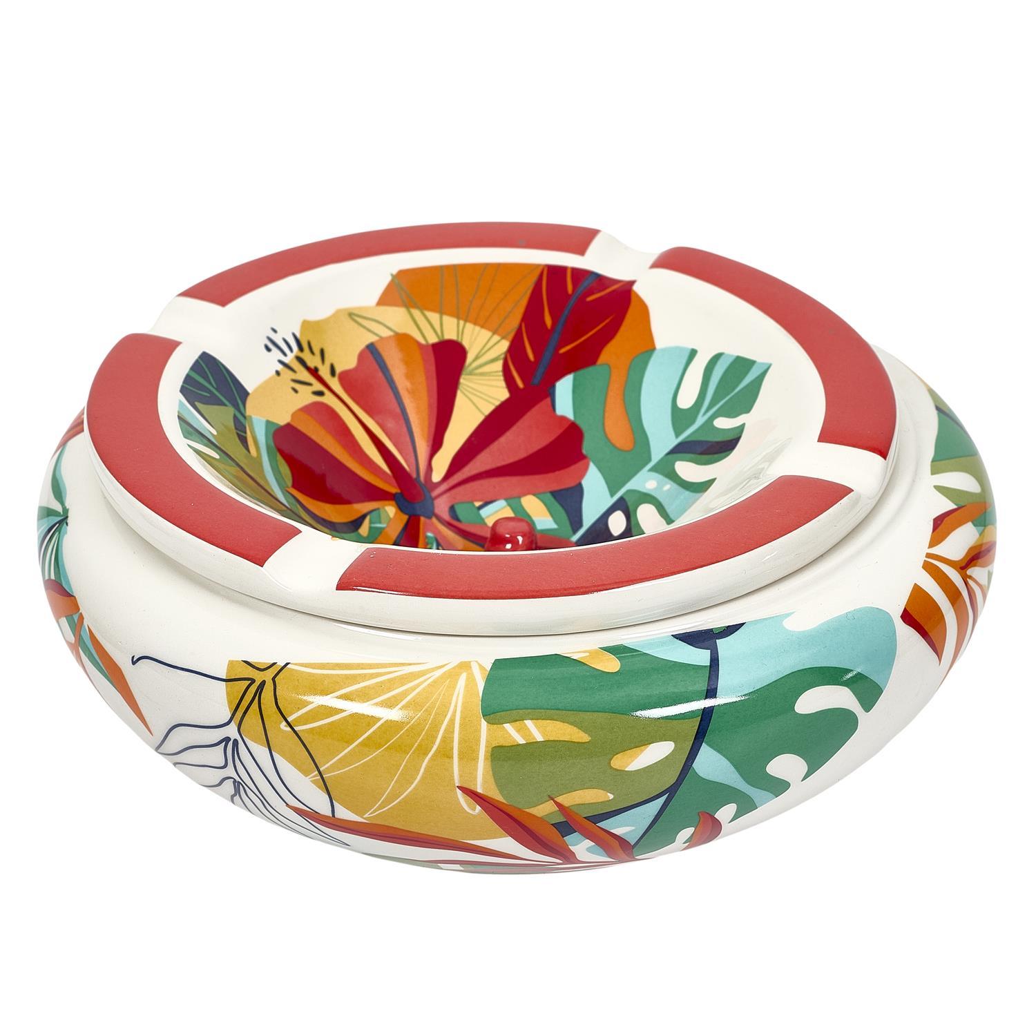 CENDRIER FLORAL CERAMIQUE XXL