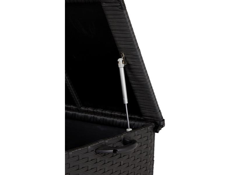 COCON Gartenbox Victoria, 133 x 63 x 45 cm, Schwarz Kissenbox für Terrasse, Balkon oder Loggia