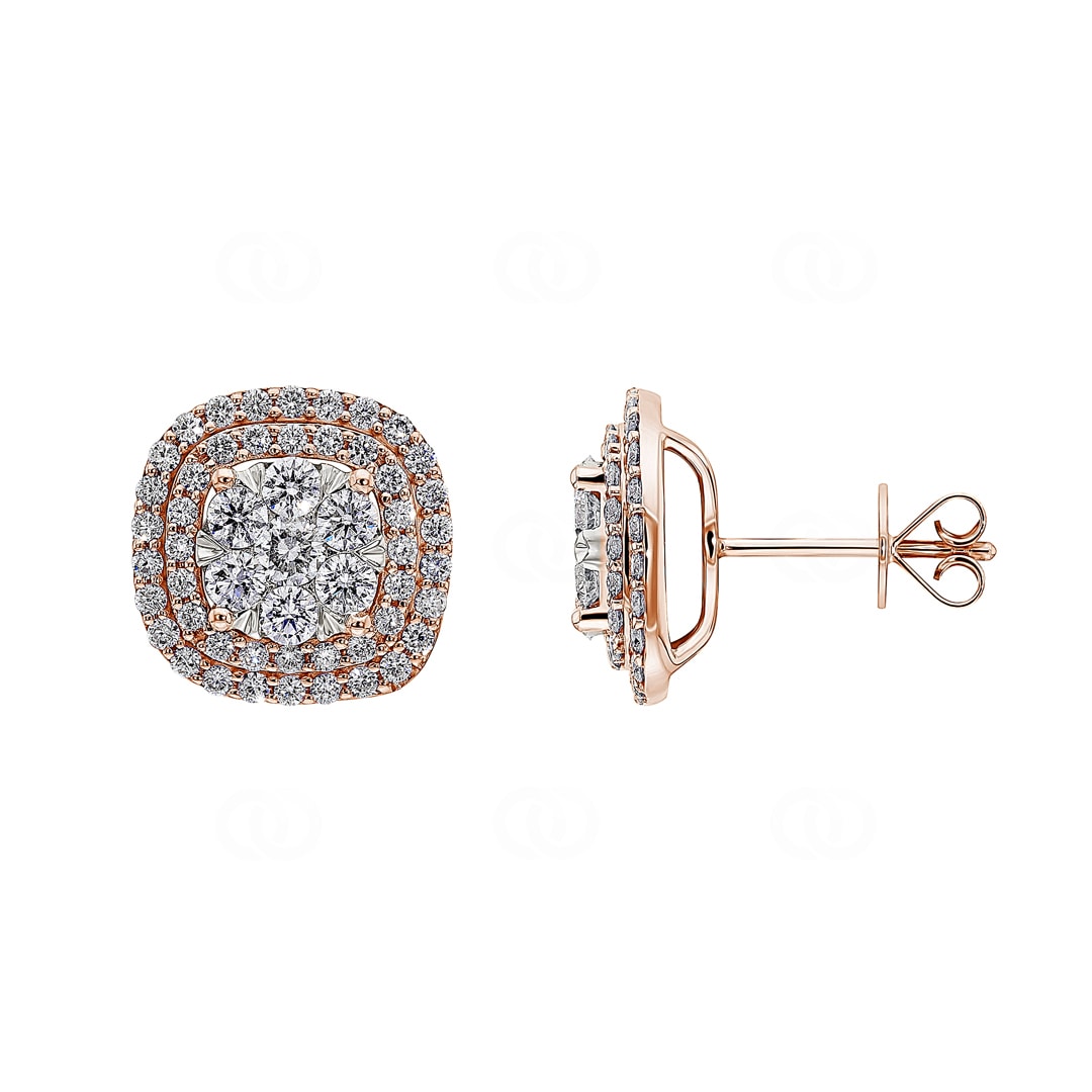 1.50 Karat Diamantohrstecker 750/18 K Roségold