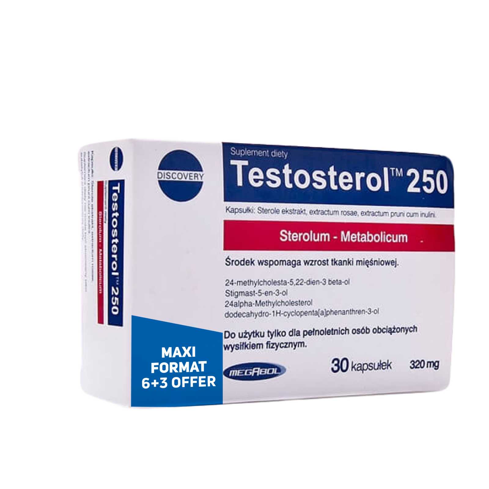 Megabol Testosterona 250 - 30 Cápsulas