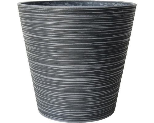 Lafiora geribbelde plantenbak, kunststeen, Ø 40 cm, H 38 cm, antraciet