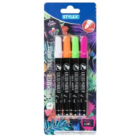Stylex Kreidemarker 1-3 mm, 4 Stück in verschiedenen Farben