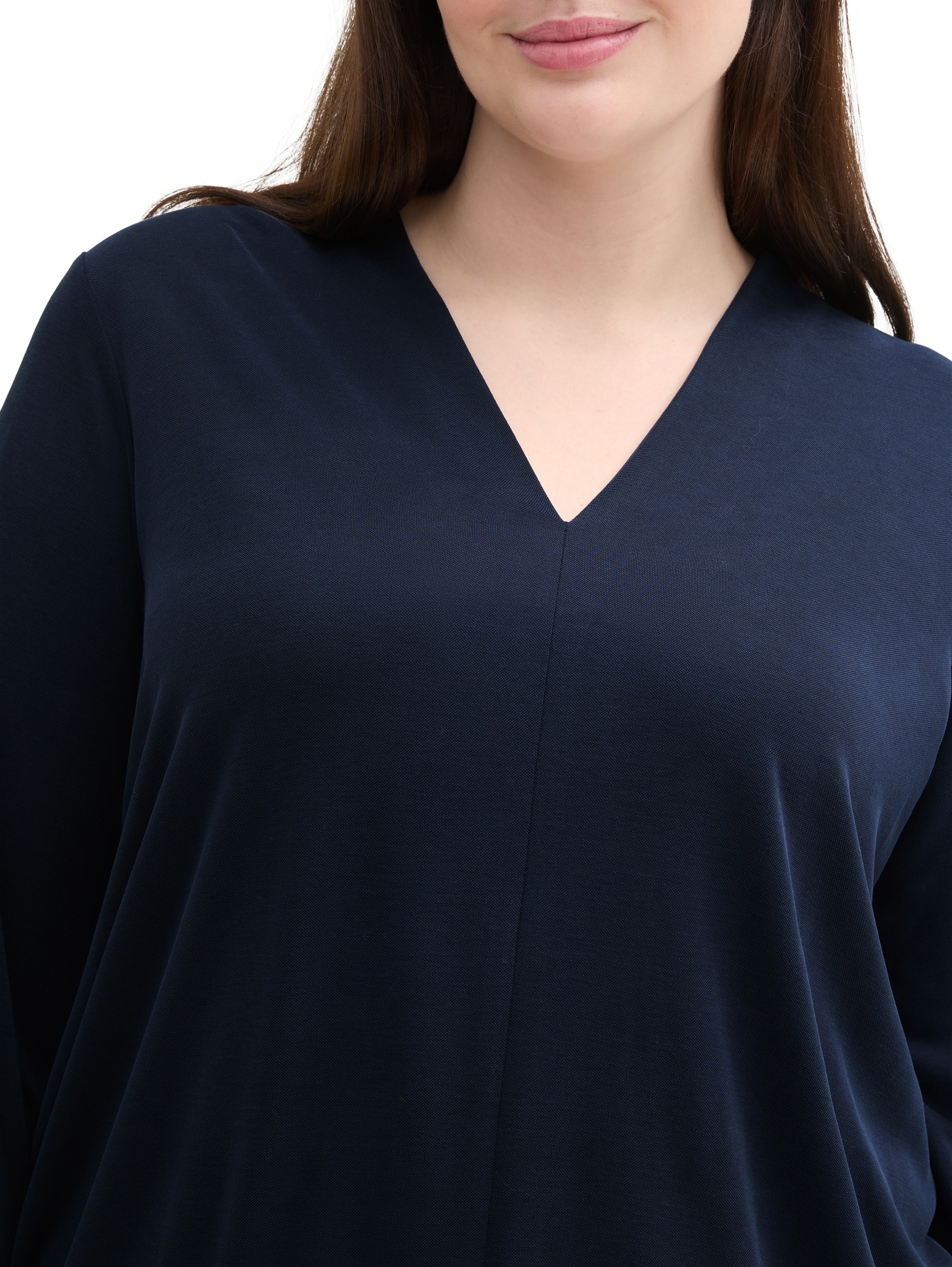 TOM TAILOR PLUS Langarmshirt , mit V-Ausschnitt