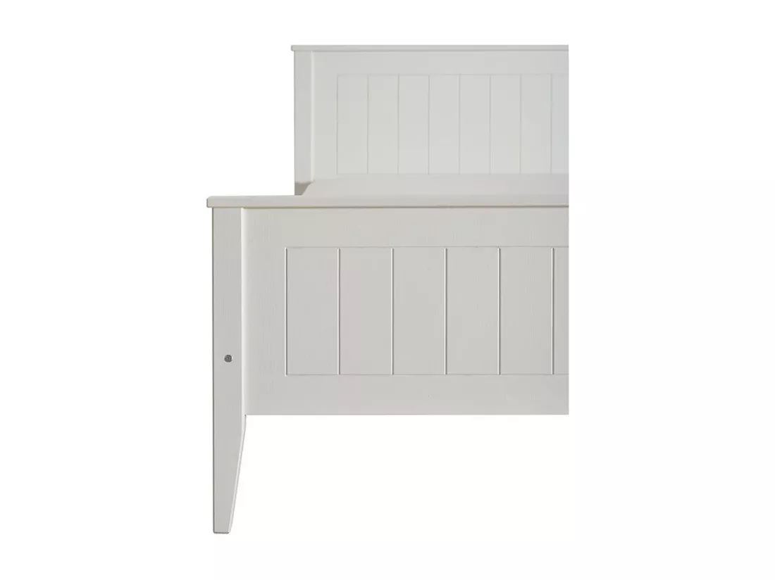 Lit 160x200 en bois Siena, couleur blanche