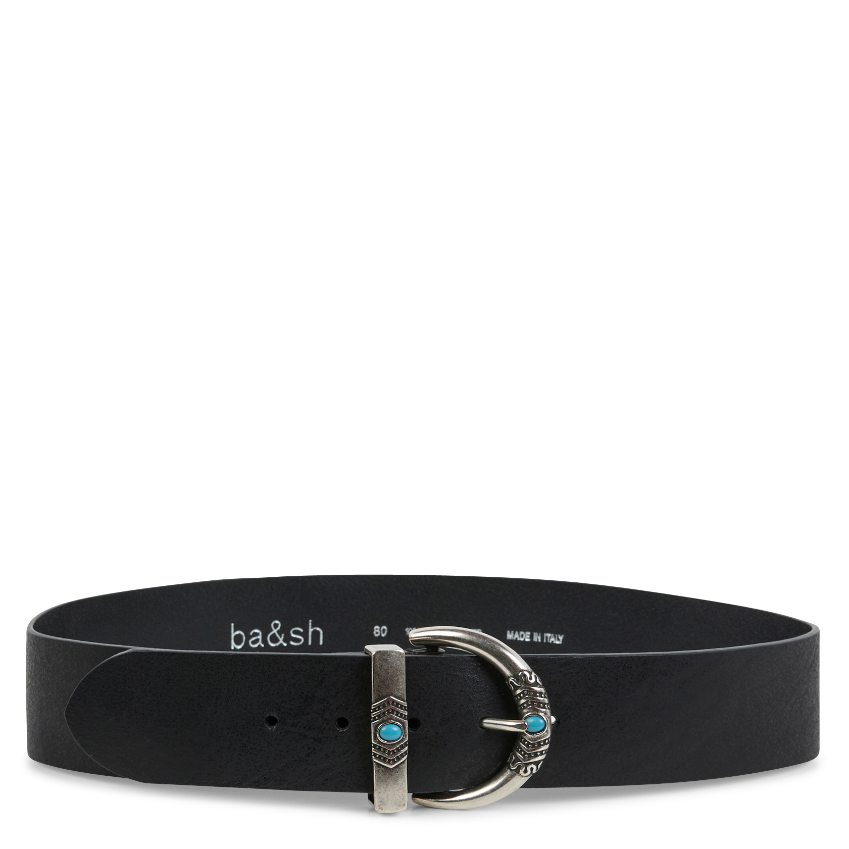 BLYE - Ceinture large en cuir | Noir