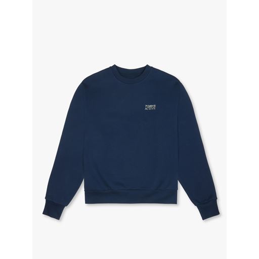 7 DAYS Active Organic Fitted Crewneck Sweatshirt, Pageant Blue, M