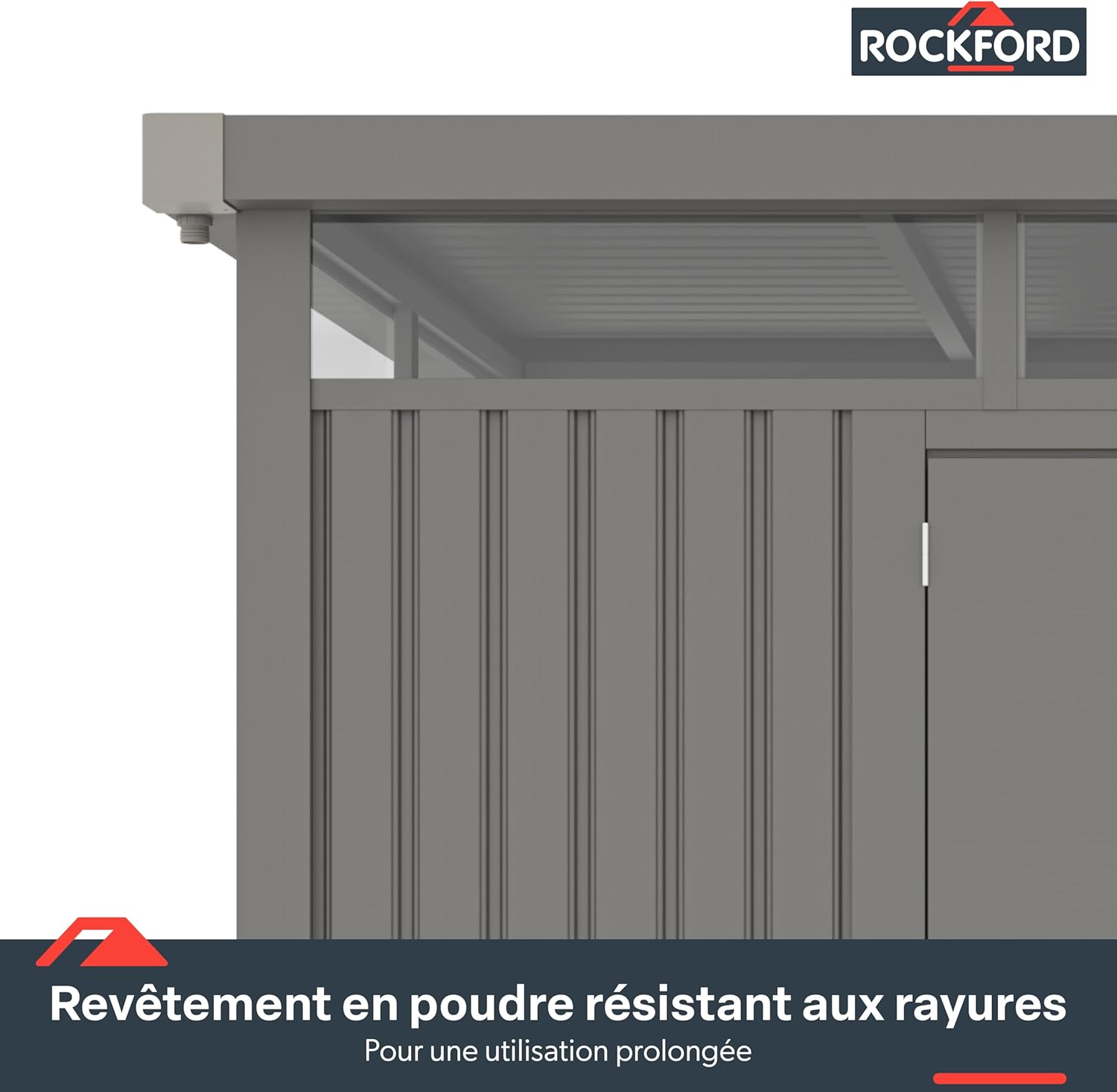 Rockford Lagos 300 Gartenhaus aus Metall, Grau