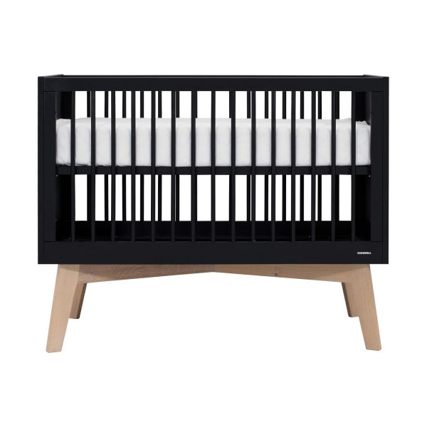 Kidsmill Sixties Babybed Zwart Mat / Naturel 60 x 120 cm