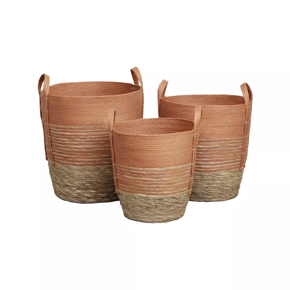 Lot de 3 paniers à linge (H47 cm) Seo Corail