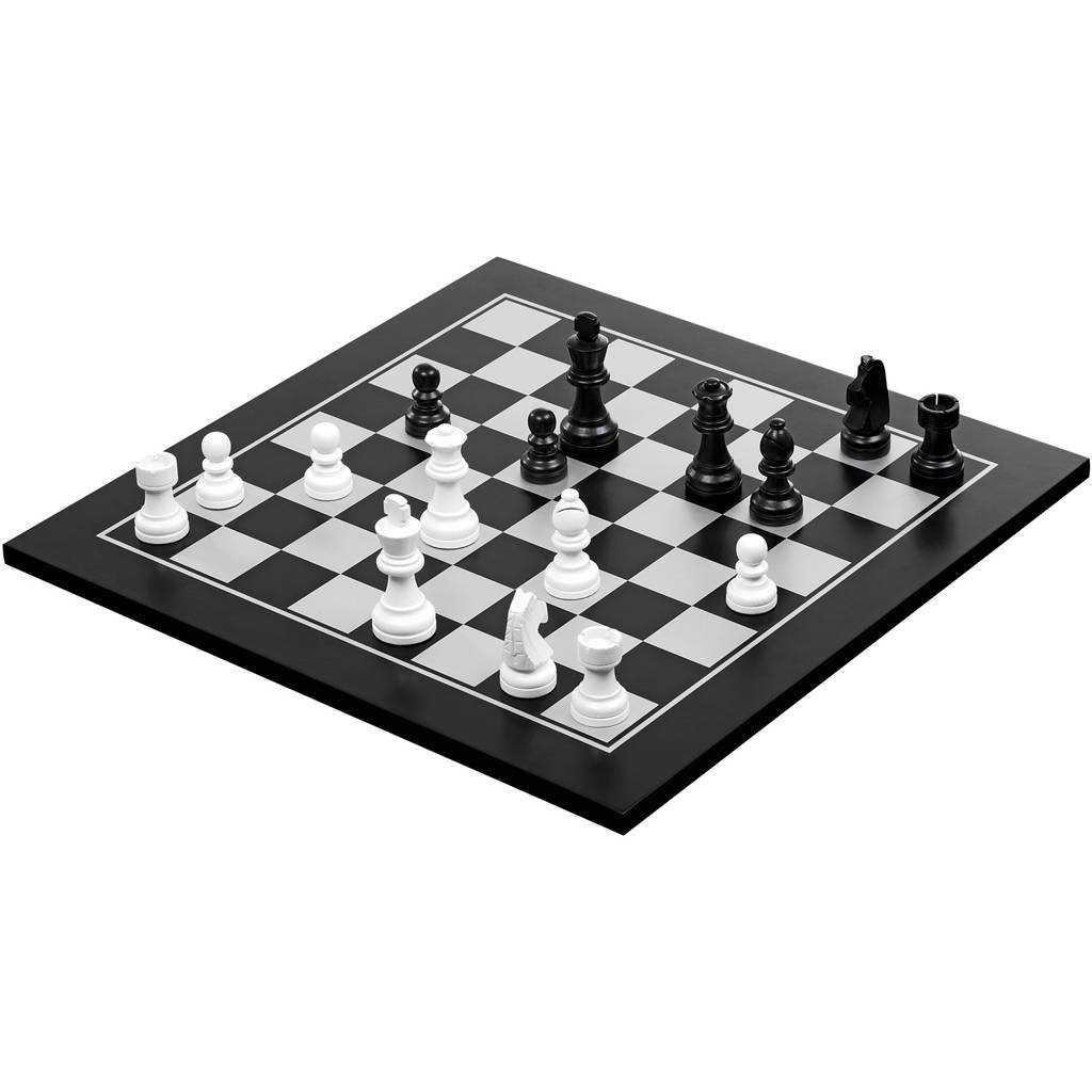 houten schaak-dam set 40x40 cm Houten schaak-/damset (40x40cm)