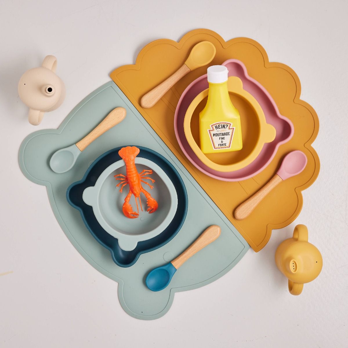 Gobelet paille silicone beige Pause goûter
