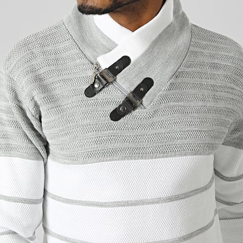 Pull Gris Blanc