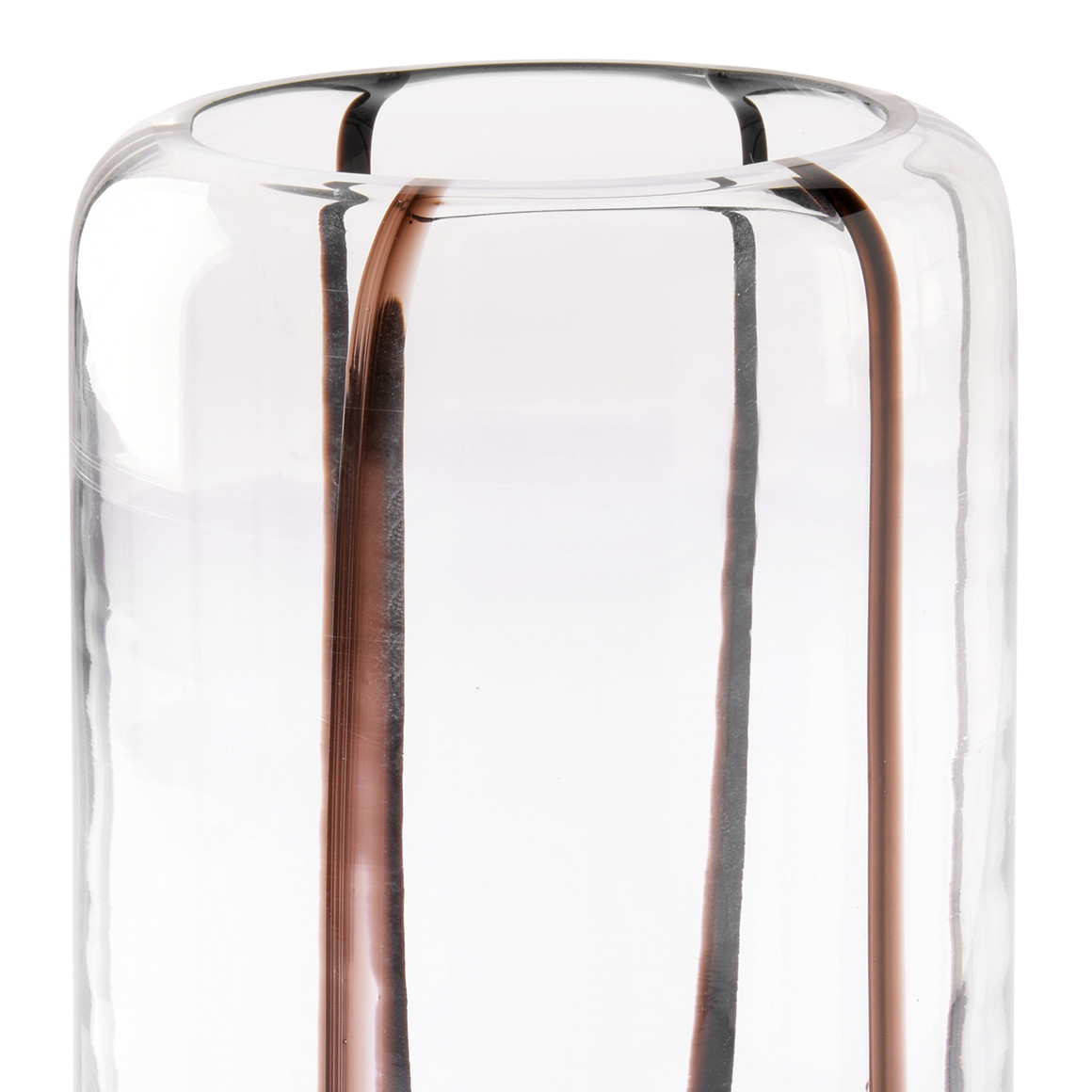 Vase mit Streifen glasklar / schwarz