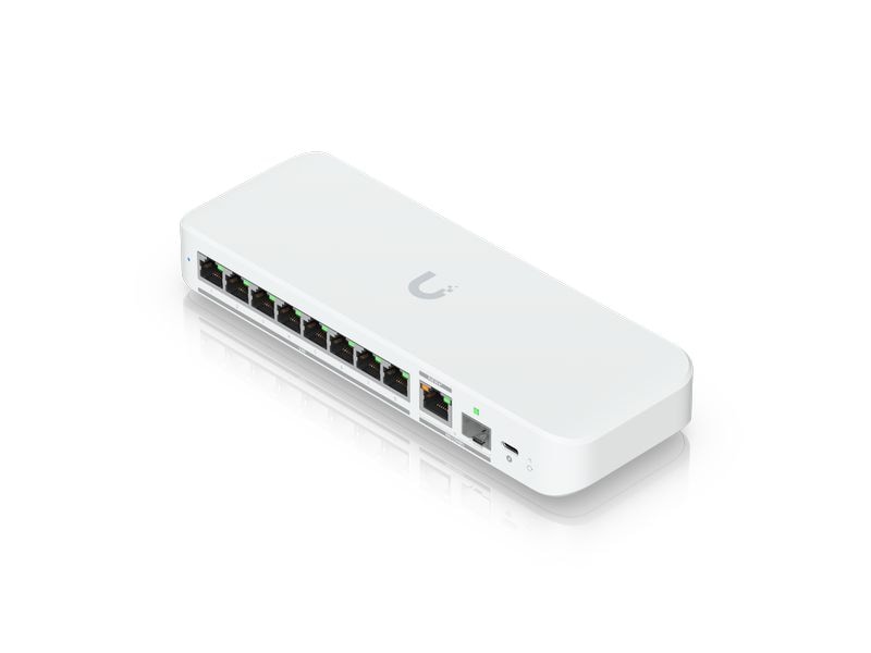 Ubiquiti Switch UniFi Flex 2.5G 9 Port Kompakter 8-Port 2.5-GbE-Switch mit 10-GbE-RJ45/SFP -Uplink und flexibler Stromversorgung über USB-C oder PoE