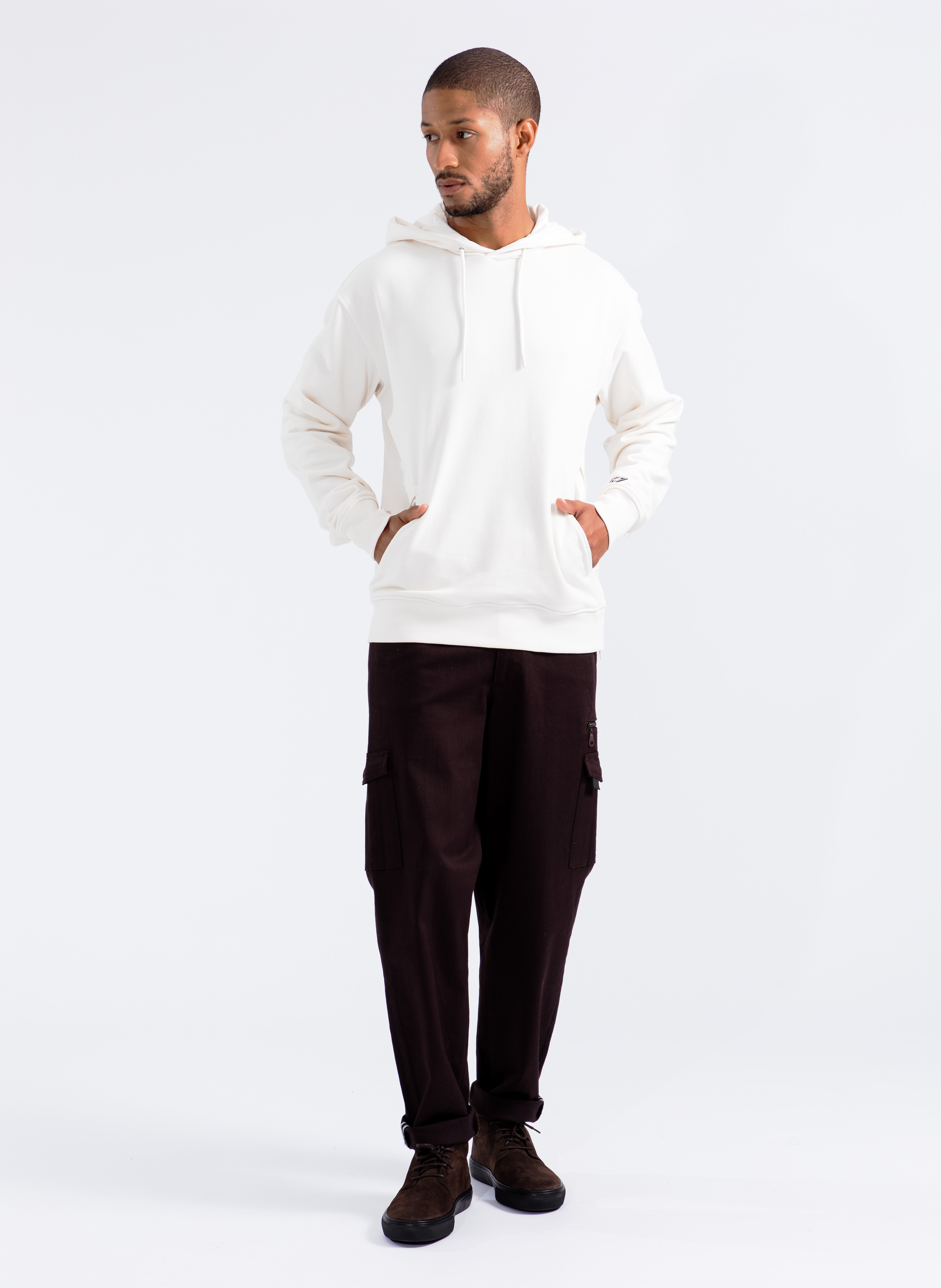 EVASION - Sweat ample à capuche en coton| Beige