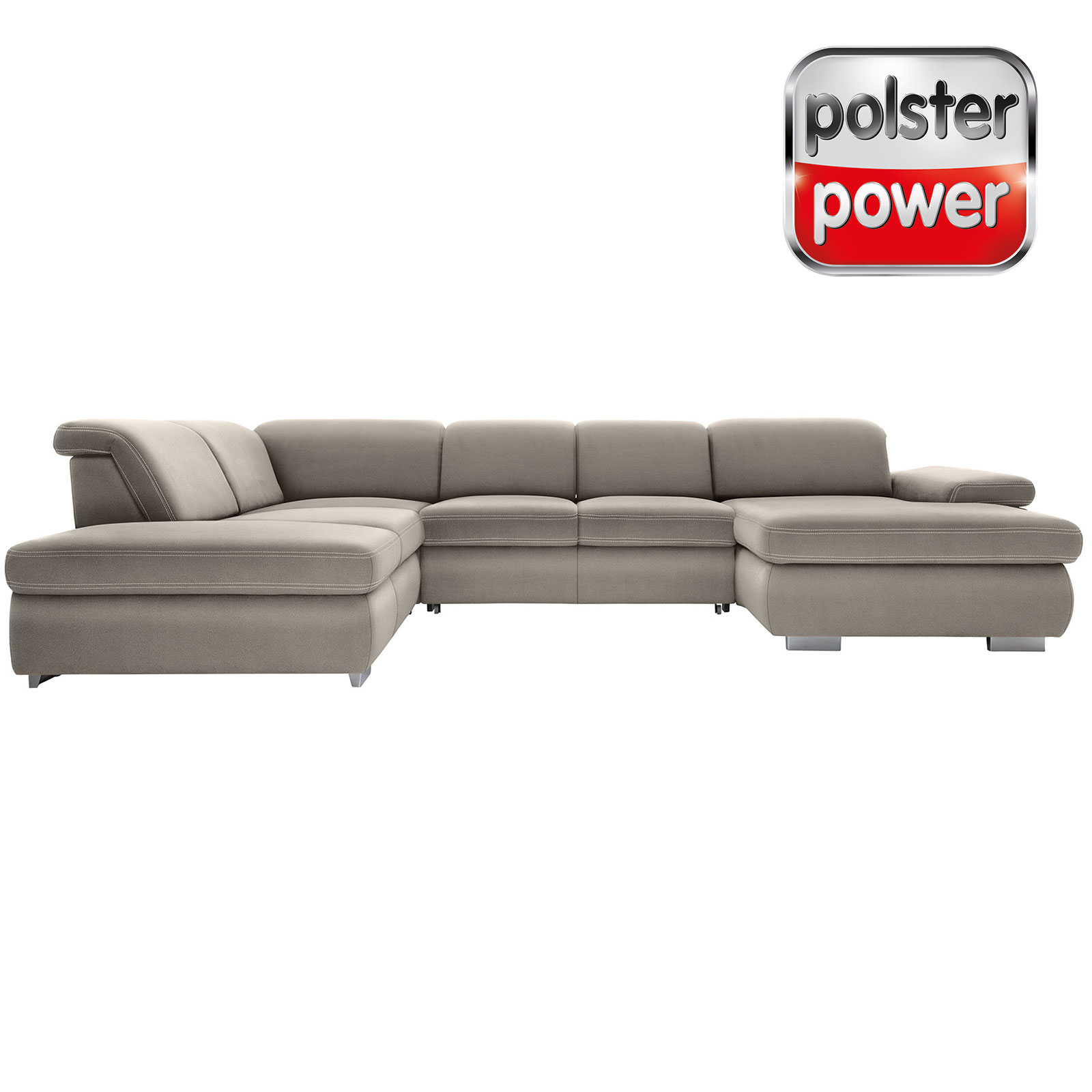 polsterpower Boxspring-Wohnlandschaft - Holiday alu - Basismodell - Recamiere rechts