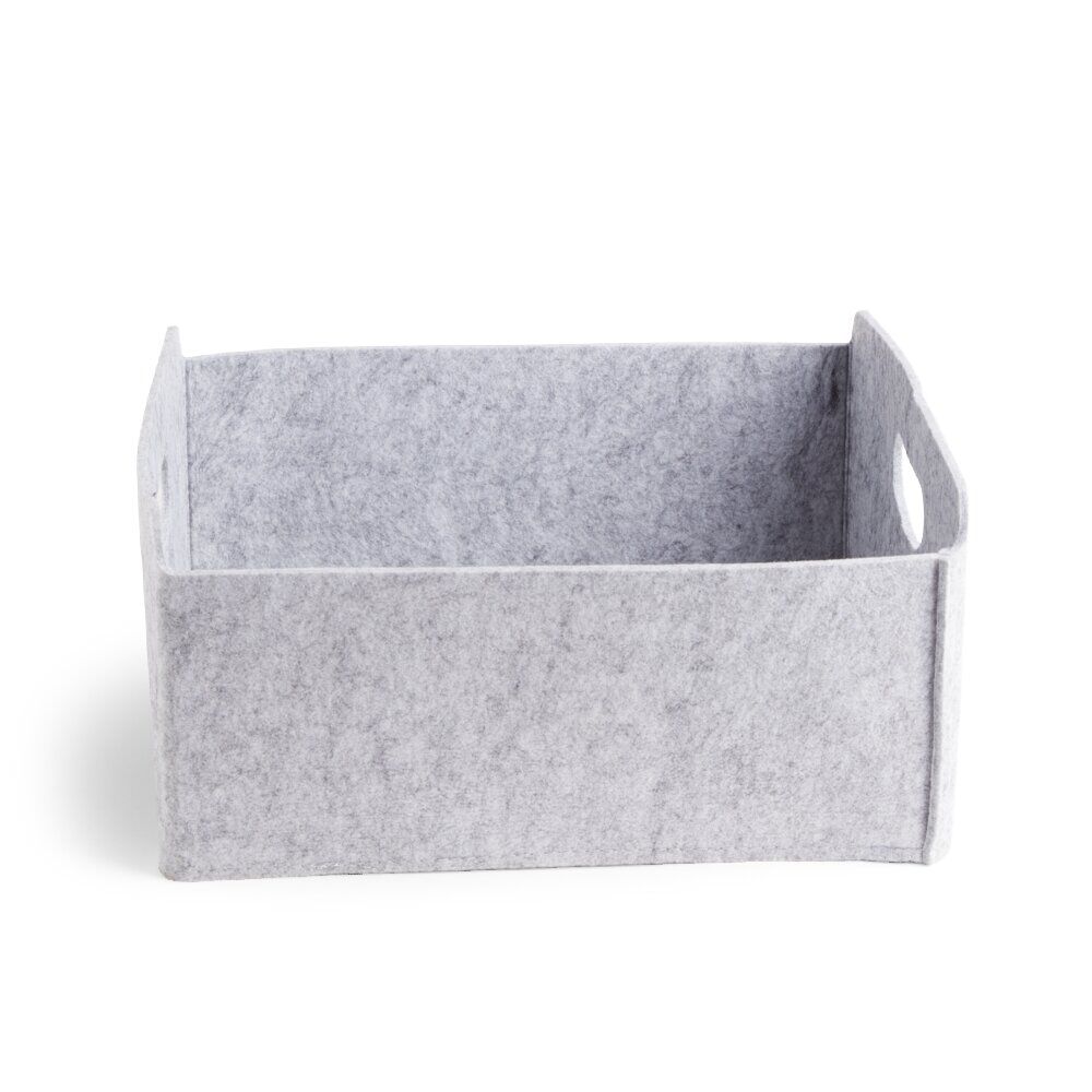 Panière coton effet feutrine 31x25x15cm gris