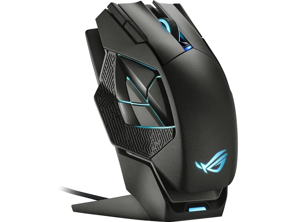 ASUS ROG Spatha X - Mus - højrehåndet - optisk - 12 knapper - trådløs, kablet - USB, 2.4 GHz - sort