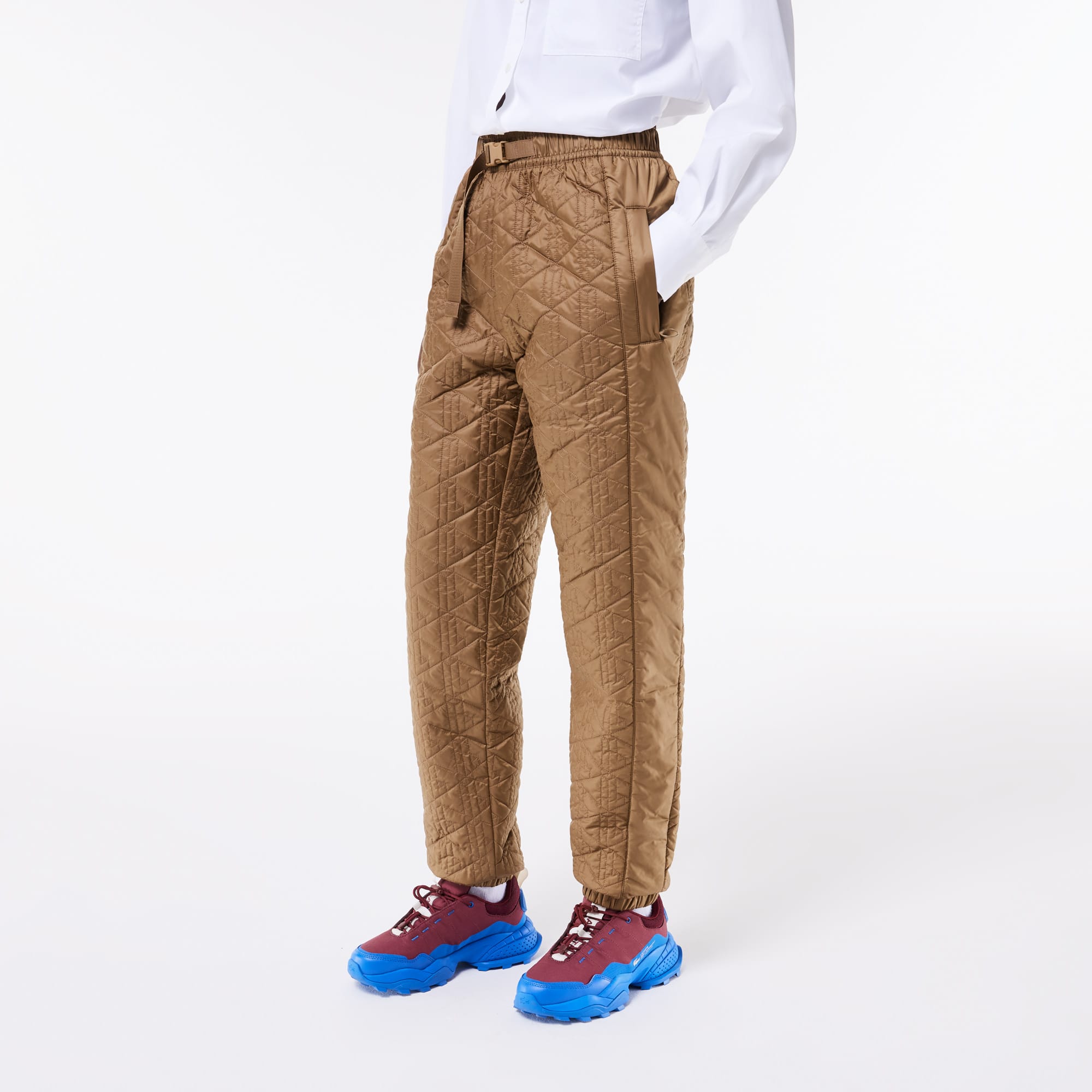 Pantalon de survêtement paddé motif monogramme Pantalons de survêtement - Marron - Lacoste - Femme