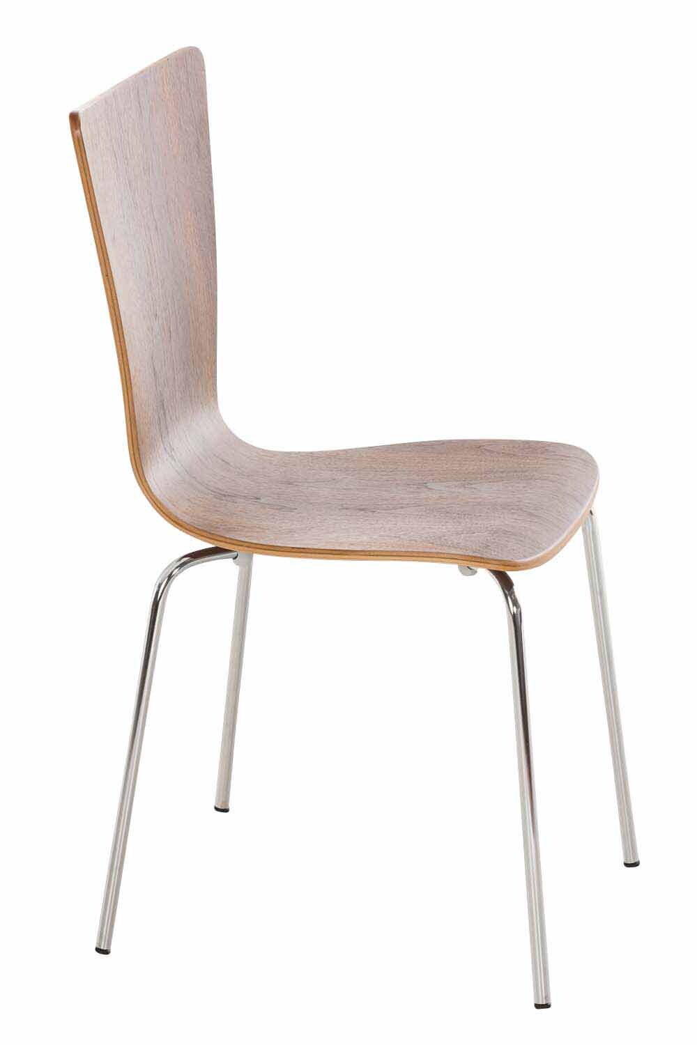 CLP Stapelstuhl Aaron I Ergonomisch Geformter Konferenzstuhl Mit Holzsitz I Platzsparender Besucherstuhl Mit Bodenschonern