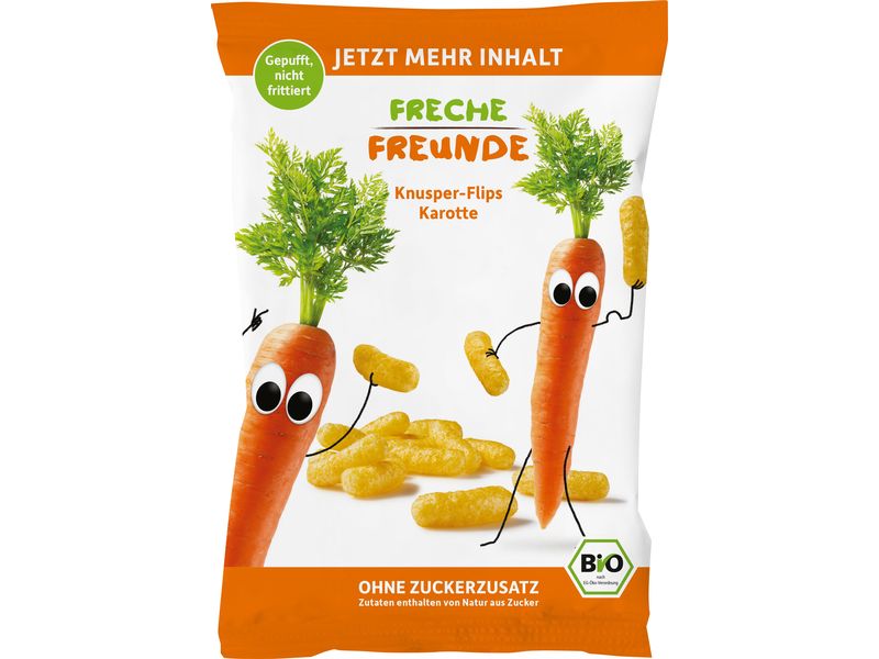 Freche Freunde Knabberspass Knusper Flips Karotte 30 g Leckerer Knabberspass aus Karotte
