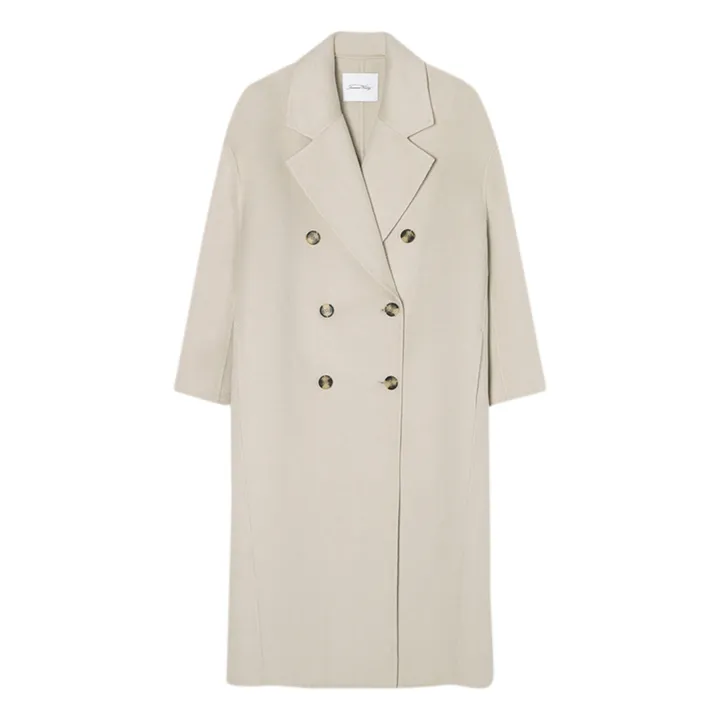 American Vintage Manteau Long Droit Dadoulove Laine | Grège