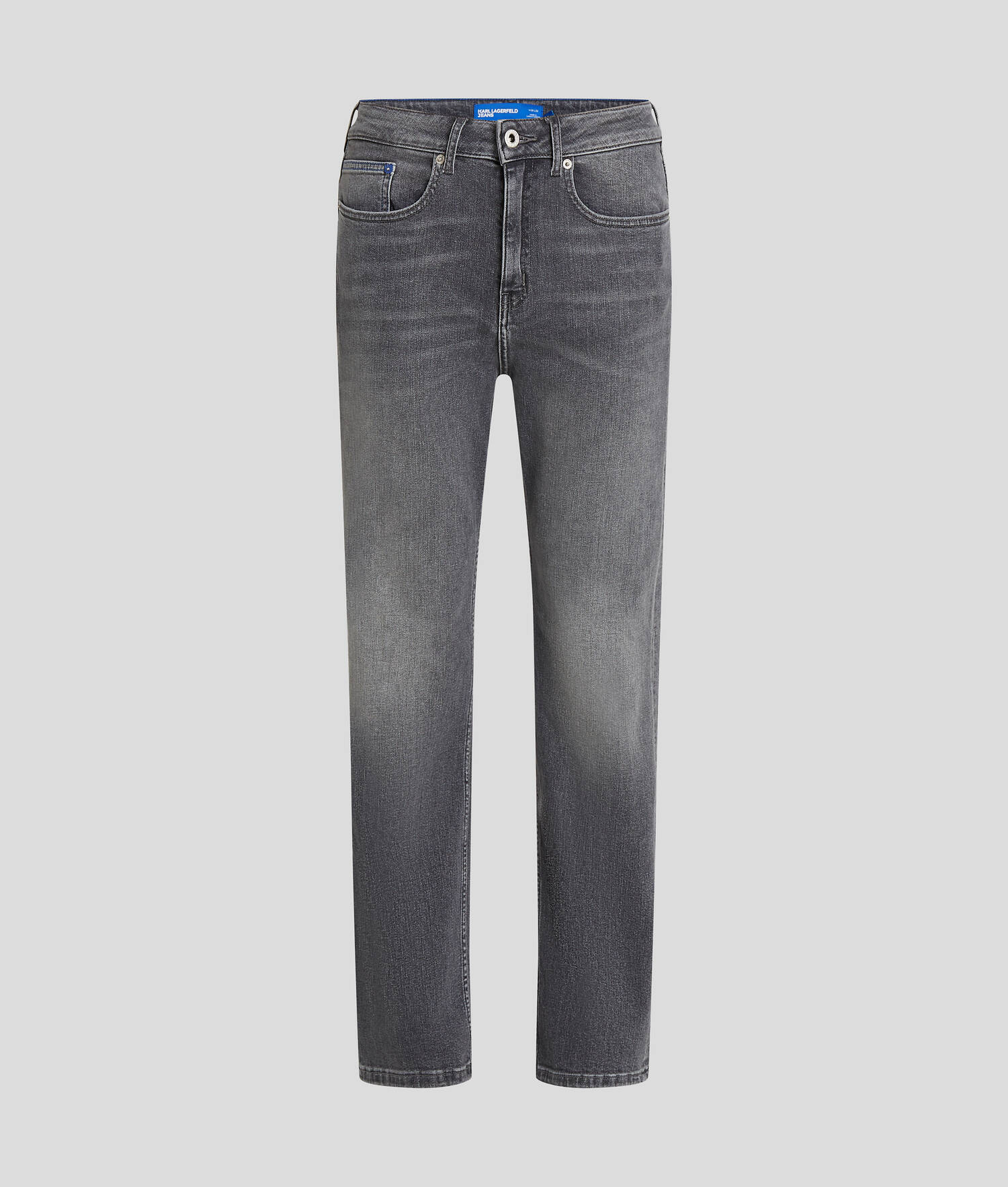 JEAN DROIT À TAILLE HAUTE - Gris clair délavé
