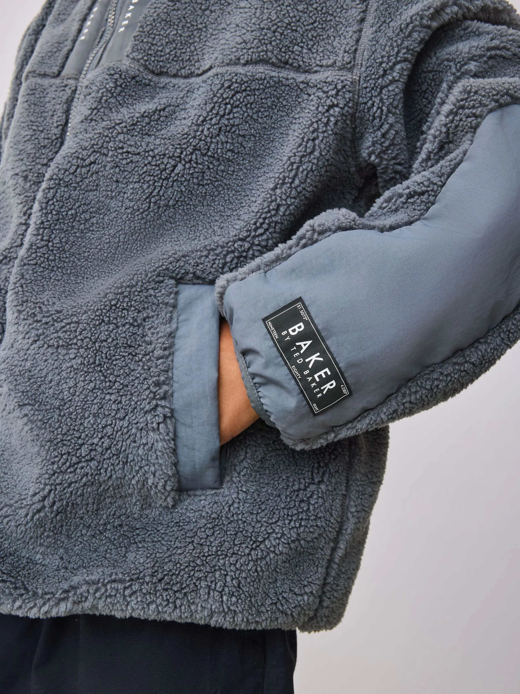 Baker by Ted Baker grijze borg fleece met ritssluiting